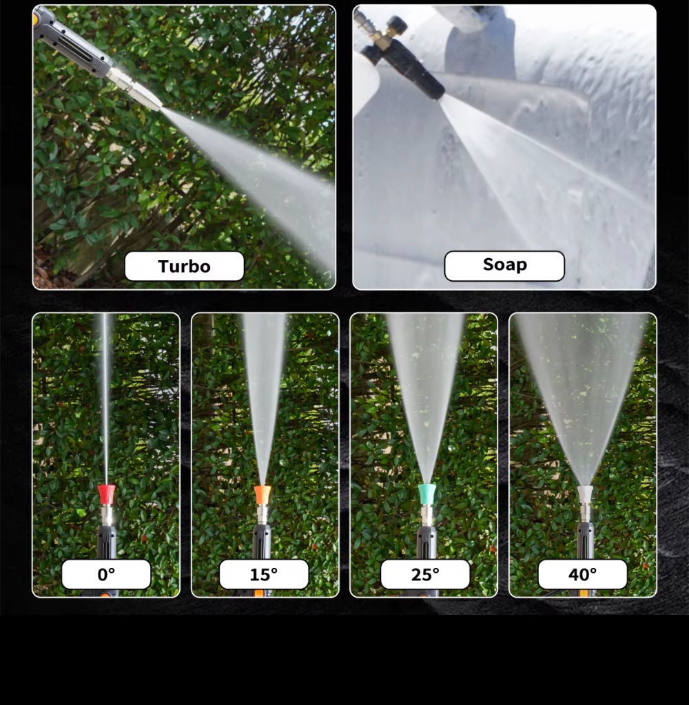 Pressure washer nozzle patterns